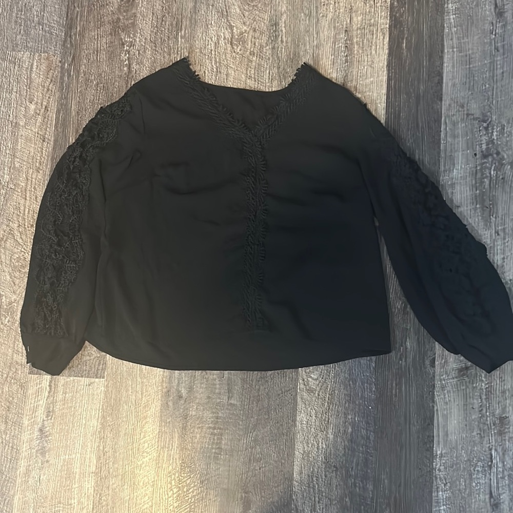Black Lace Business casual blouse